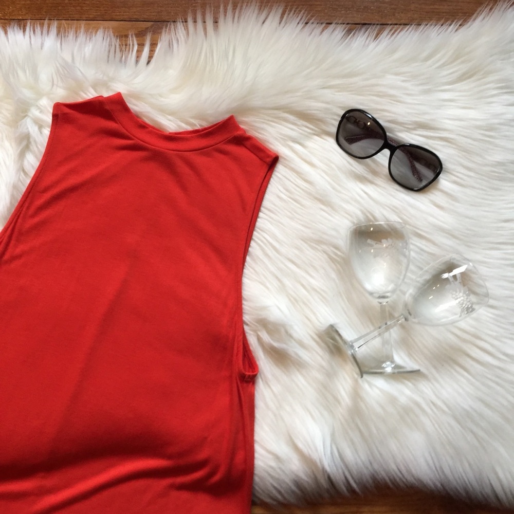 LOFT Sleeveless Mockneck Swing Top